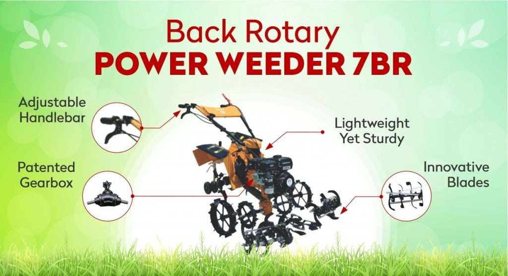 Back rotory power weeder